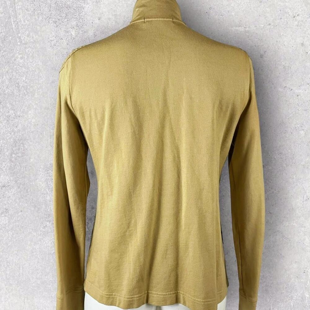 Ralph Lauren Khaki Gold Cotton Safari Jacket Coat Brass Snaps Zip 4 Pockets XL - Picture 4 of 10